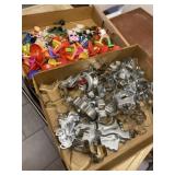 Metal cookie cutters, plastic cake, decoration,