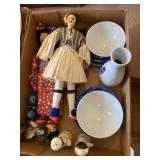 Folk Dolls & Blue-White China Assortment,