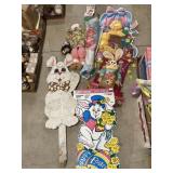 Easter lawn decorations, big flags, etc.