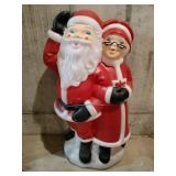 Blow mold Santa and Mrs Claus lighted 34 in tall