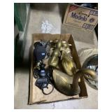 Brass duck collection and aluminum wall decor