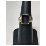 Gold ring missing Stone marked 10K.   .080oz