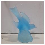L.e Smith frosted blue bird figure 8in tall