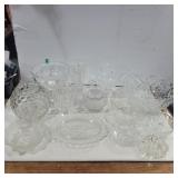 Assorted Clear glass dishes