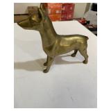 Brass dog statue
