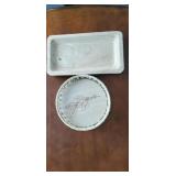 Wooden Home decor. Tray and elongated dough bowl