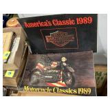 Pair of 1989 motorcycle calendars one Harley