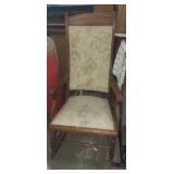 Wooden floral upholstered rocking chair