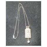 Silver Amy Zerner moonstone charm/necklace Marked