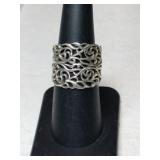 Silver art Deco band unmarked size 6.5.