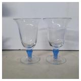 2 artland hand blown iced tea glasses 7in tall