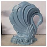 Heager blue swan vase 12in tall