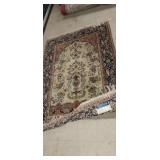 Ed malizsewski 6x4ft ivory blue hand made wool