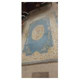 Blue floral design area rug 6ft x 9ft