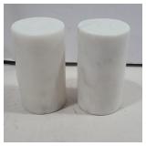 Marble salt and pepper shakers 3in tall