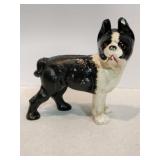Modern cast iron black dash white dog Bank