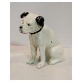 Modern cast iron white/ black dog Bank