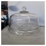 Anchor Hocking duets cake stand 9.5in tall