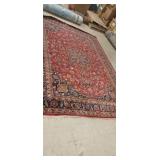 Red floral design area rug 99in x 130in