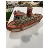 vintage litho-tin 'Rover' tugboat toy