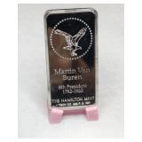 Martin Van Buren  .999 fine silver 1 oz bar