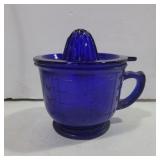 Cobalt blue glass juicers and measuring cup 5.5in
