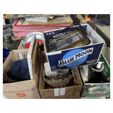 Platters, trays, blue glass, other kitchen items