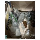 Vintage glass bottles and jars