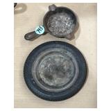 Miniature skillet ashtray and tire-shaped ashtray