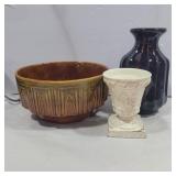 Heager planter, cermanic planter, and brown