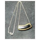 Silver box chain Marked 925 gold / black tone