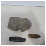 Indian artifacts axe head and spear head found in
