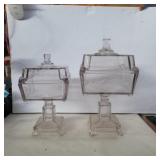 2 Adam's and Co. Square compote 11in and 13in