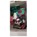 Christmas cards, decorations,  serving platter,