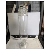 24 inch glass candy jar. No visible manufacturer