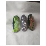 3 New Dragon Themed Pocket Knives1Greeen And
