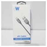 New Premium 6 foot micro USB charge cable