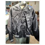 vintage black satin bomber jacket size L
