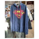 Superman zip up hoodie size XL