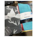 Fleece throw and new washcloth