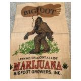Bigfoot burlap bag