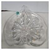 Kosta Boda heavy clear glass winged bowl