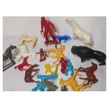 Assorted lot of vintage plastic toy figures and