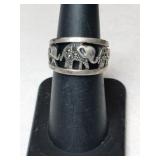 Silver elephant band marked 925 size 6.   .165oz