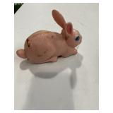 vintage pink plastic toy rabbit