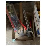Various tools, hammer, wrench, snippers, etc.