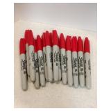 15 red sharpie permanent markers