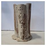 Hand made pottery candle holder 10 in