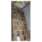 2- wooden sloted drawers with metal fittings,