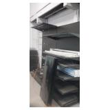 Commercial pegboard shelving unit with extras